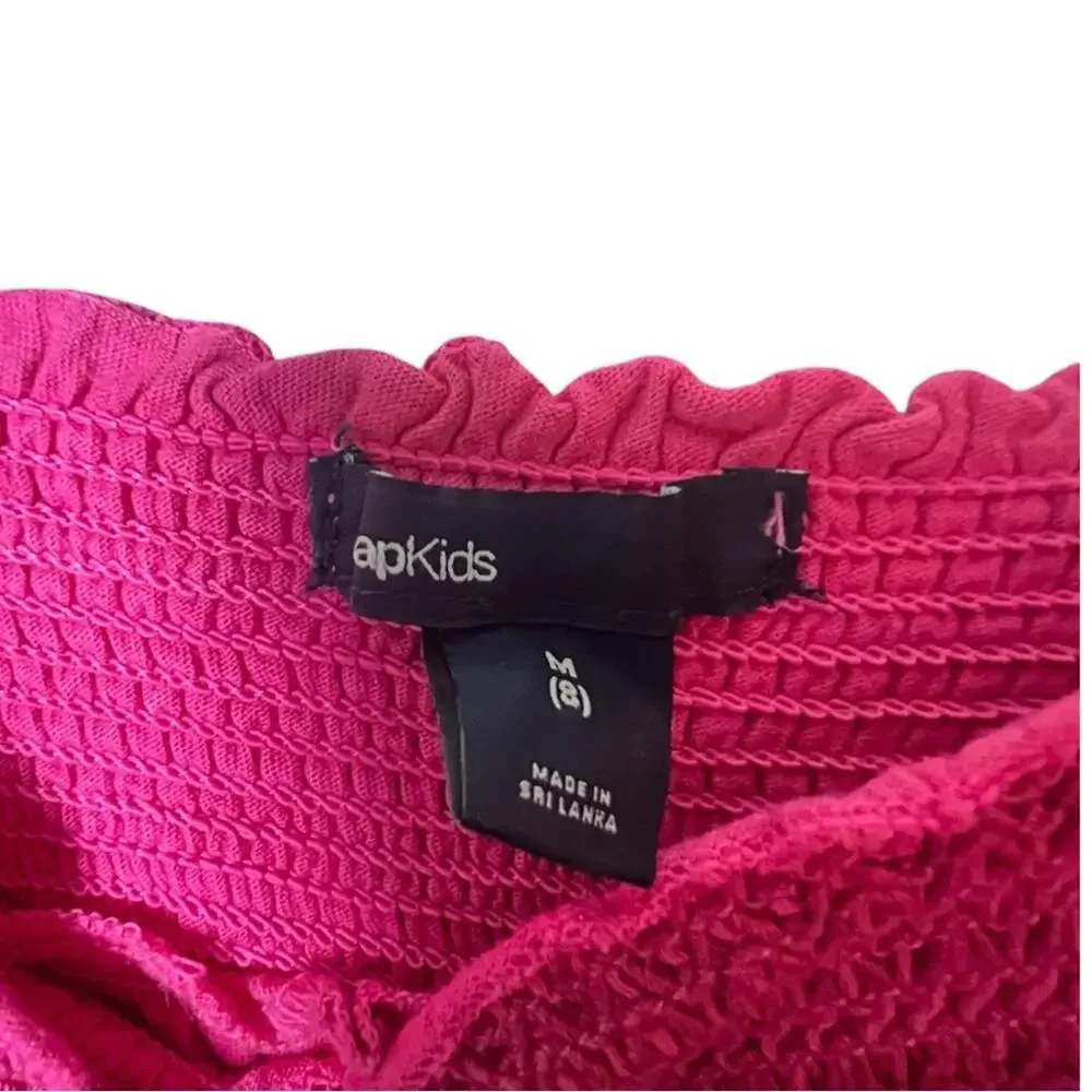 Gap Kids Vibrant Pink Sleeveless Elastic Stretchy Strap  Dress Sz M(8)